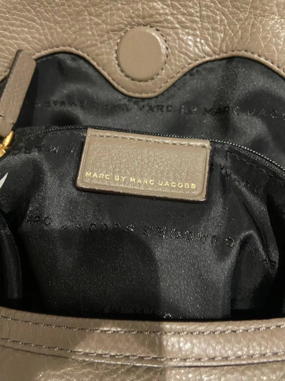 Marc by Marc Jacobs Taupe Leather Crossbody with Gold Hardware